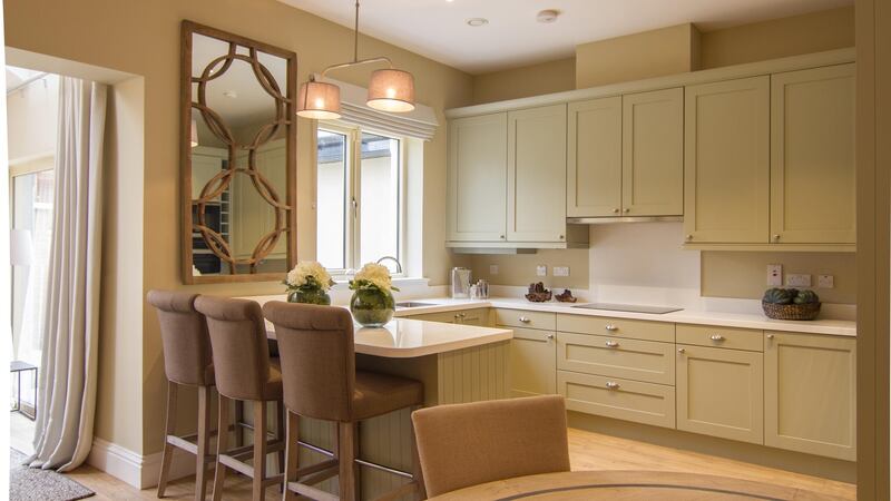 Terenure Gate: kitchens are by Bedroom Elegance and have counter tops made of the ceramic material Velstone