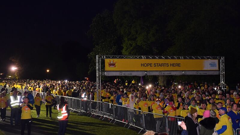 Participants pictured at the annual Darkness Into Light fundraising event in Dublin’s Phoenix Park with Pieta House and Electric Ireland. Photograph: Harry Murphy/Sportsfile