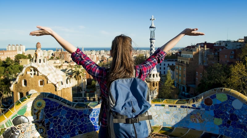A tourist enjoying the view in Parc Güell in Barcelona, Spain. Photograph: Getty Images/iStockphoto