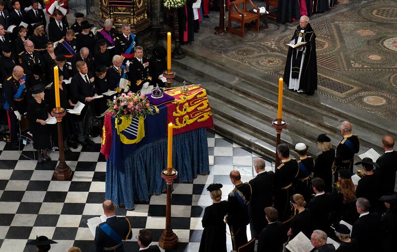 The Archbishop of Canterbury speaking during the state funeral of Britain's Queen Elizabeth II, held at Westminster Abbey in London. Photograph: PA