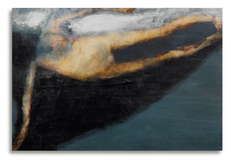 Hughie O Donoghue Doolough. Lake of the Sandbanks, the paiting measuring 168 x 114 cm achieved £24,225 at Bonham's sale in June 2022