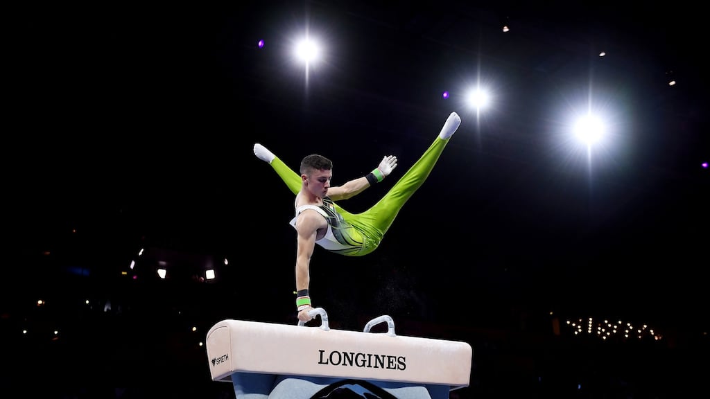 Rhys McClenaghan: he has been talking a big performance well in advance of Tokyo. Photograph: Laurence Griffiths/Getty Images