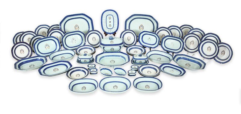 Lot 248: Chinese export dinner service that once belonged to Col Gilbert Hogg €7,000-€10,000