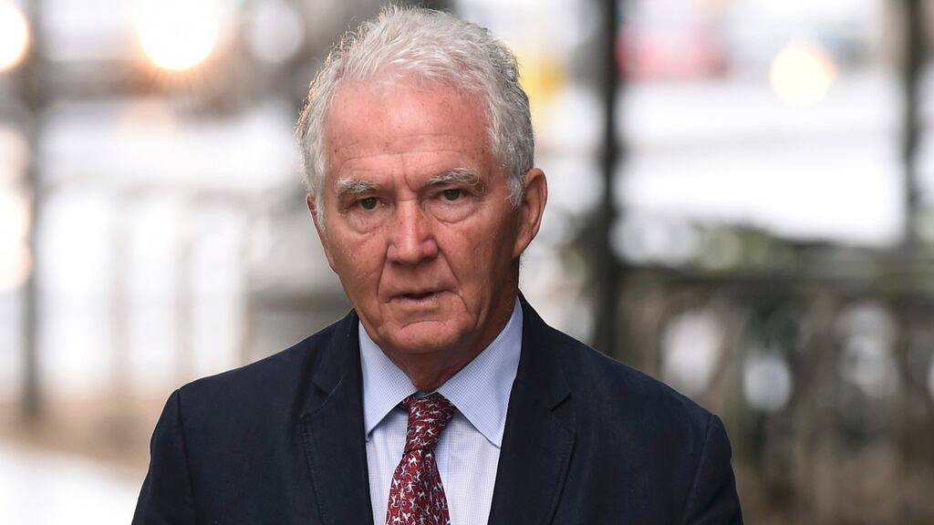 Former Chairman of Anglo Irish bank, Sean FitzPatrick, arrives at the Criminal Courts of Justice. Photograph: Clodagh Kilcoyne/Reuters