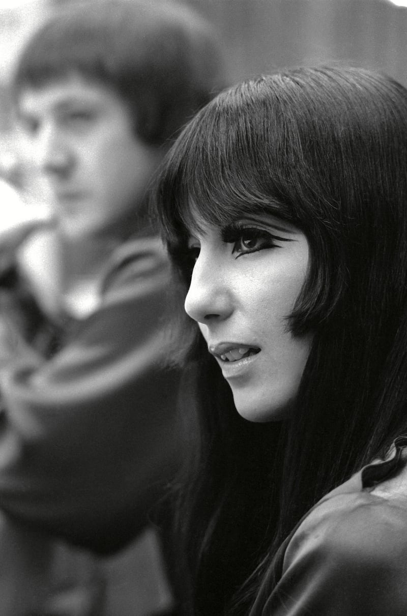 Cher in 1967 at a press conference in New York with Sonny Bono (left). File photograph: Santi Visalli/Getty Images