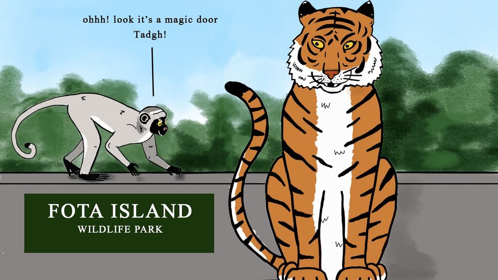 Max the Monkey and Tadhg the Tiger. Illustration: Emma Rowe