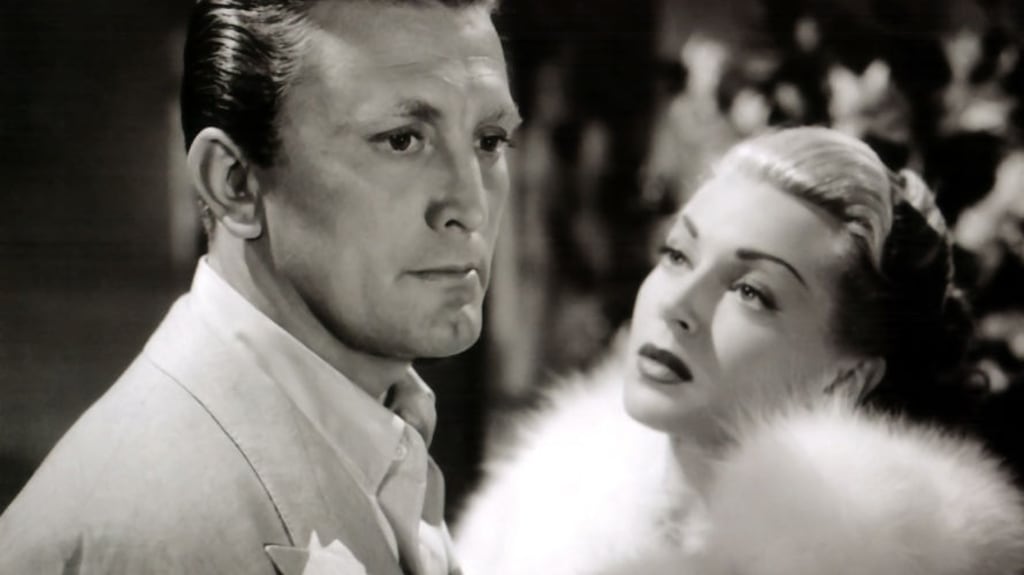 Actress Lana Turner and Kirk Douglas in a scene from the movie The Bad and the Beautiful (1952): Both attended the party for the opening of the Shamrock Hotel in Houston on St Patrick’s Day, 1949. Photograph: Donaldson Collection/Getty