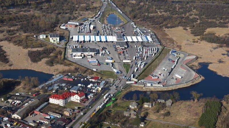 The transit complex on the Polish side of the Poland-Ukraine border