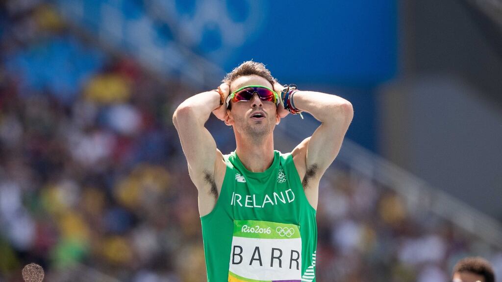 Thomas Barr finished fourth in the men’s 400m hurdles final. Photograph: Inpho /Morgan Treacy