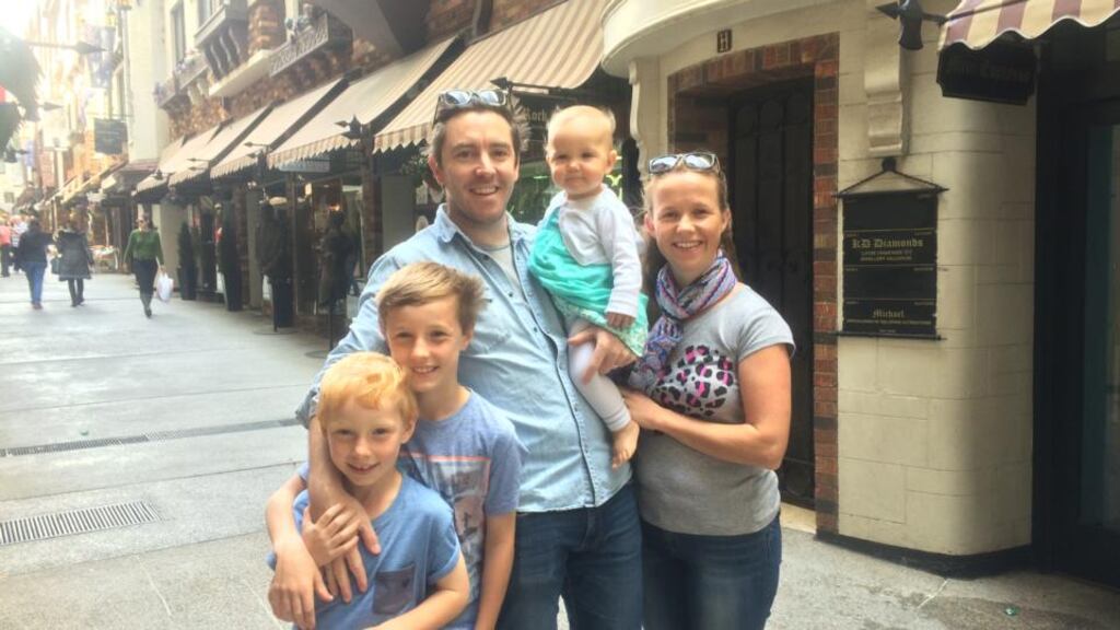 Gráinne Ní Shé with her husband Peter Carr and children Fearghal, Dáithí and Bláithín in Perth, Western Australia