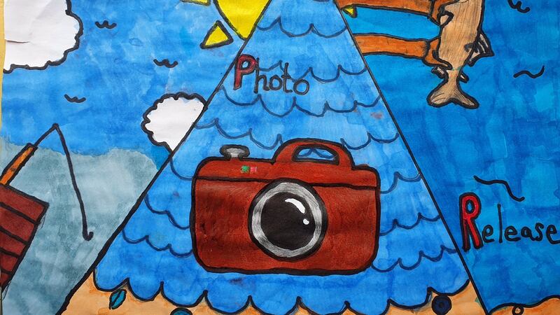 Winning poster in the fifth class category of the Something Fishy competition by Emma Kilmurry from Sacred Heart School, Clondalkin, Co Dublin