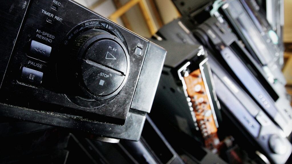 Goodbye VCRs: They were a bit of a chore, really – the tape would wear out, or the VCRs would lose the tracking and they had to be rewound before returning to the store. Photograph: Ian Waldie/Getty Images