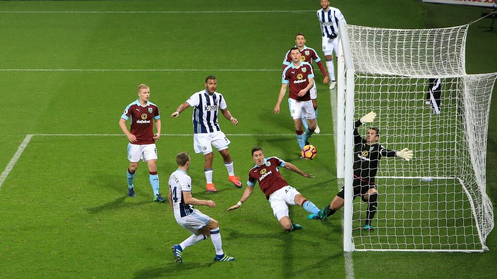 West Bromwich Albion’s Darren Fletcher scores his side’s third goal of the game during the Premier League match at The Hawthorns. Photo: Nick Potts/PA
