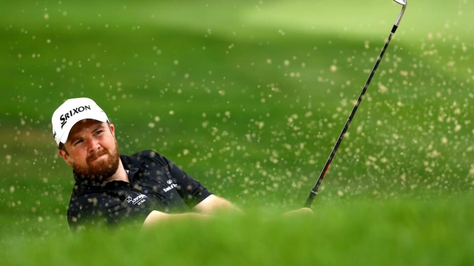 Shane Lowry hits out of a bunker near the 11th green during the final round of the World Golf Championships - Bridgestone Invitational at Firestone Country Club South Course. Photograph: Richard Heathcote/Getty Images