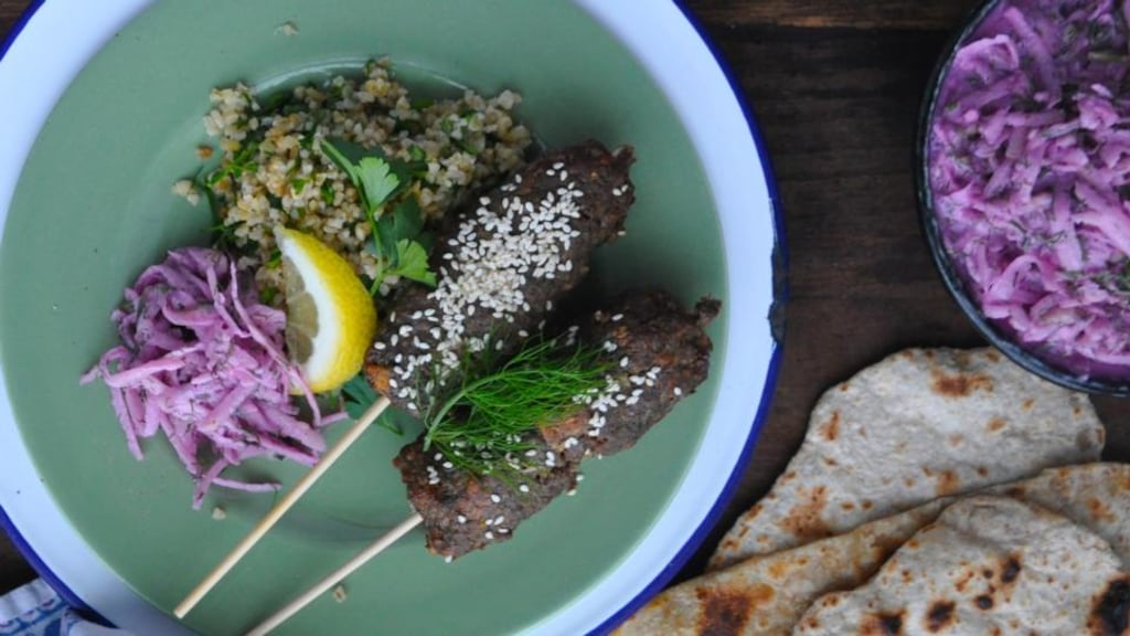 Tzatziki is a great way to use up cucumbers and flatbreads are surprisingly easy to make