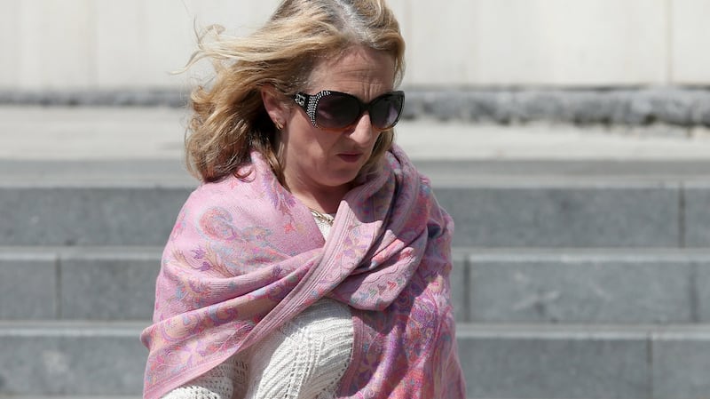 Widow of the late Cllr Willie Crowley, Claire Doyle, leaves the Dublin Circuit Criminal Court Wednesday afternoon. Photograph: Collins Courts