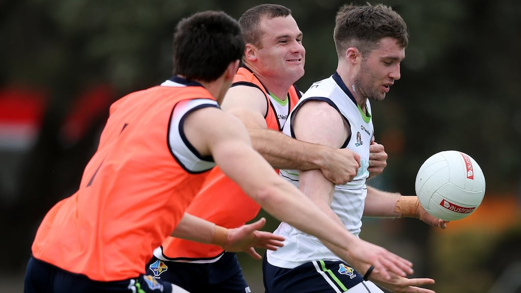 Cathal Cregg during training with the Ireland International rules squad in Melbourne in 2014. Photograph: Inpho