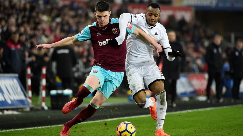 West Ham’s Declan Rice has been included in Martin O’Neill’s Ireland squad to face Turkey in a friendly. Photo: Getty Images