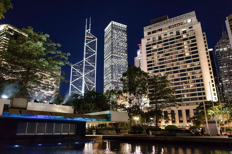 IM Pei’s Bank of China tower (centre left), in Hong Kong. Photograph: Philippe Lopez/AFP/Getty