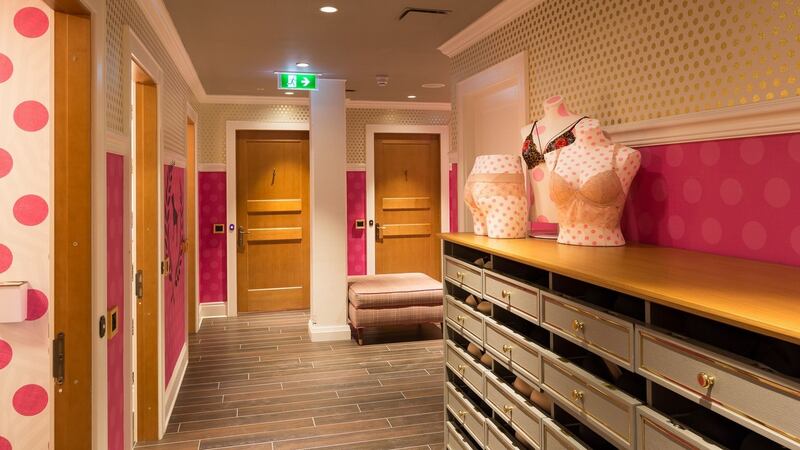 The spacious changing rooms at Victoria’s Secret new flagship branch on Grafton Street, Dublin
