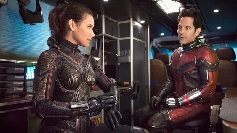 The Wasp/Hope van Dyne (Evangeline Lilly) and Ant-Man/Scott Lang (Paul Rudd). Photograph: Ben Rothstein/Marvel Studios