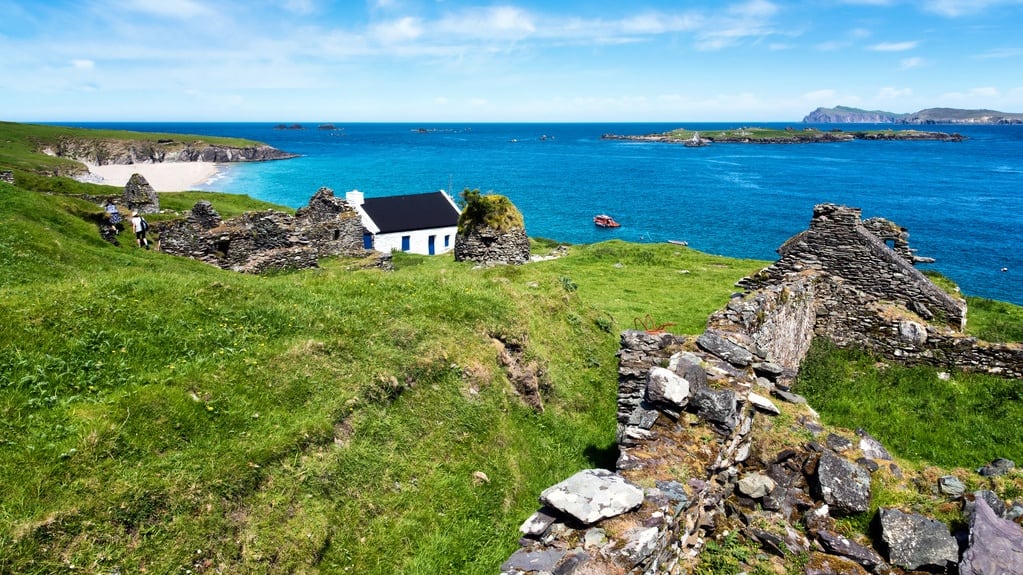 Ruined village on the Great Blasket island.
