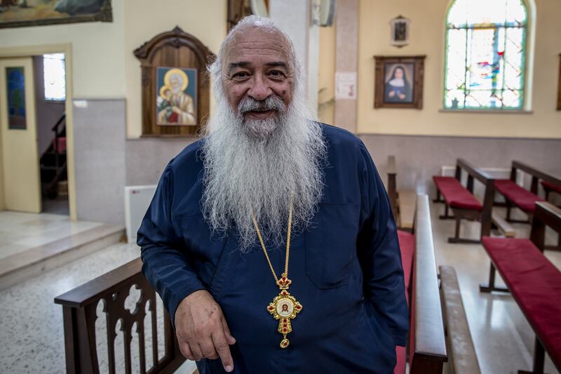 Fr Jack Nobel Abed, of the Melkite Greek Catholic Church, pictured in Taybeh. Photograph: Sally Hayden