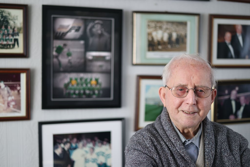 Charlie O’Leary, former kitman for the Republic of Ireland soccer team under Jack Charlton, at his home in Dublin. Photograph: Dara Mac Dónaill
