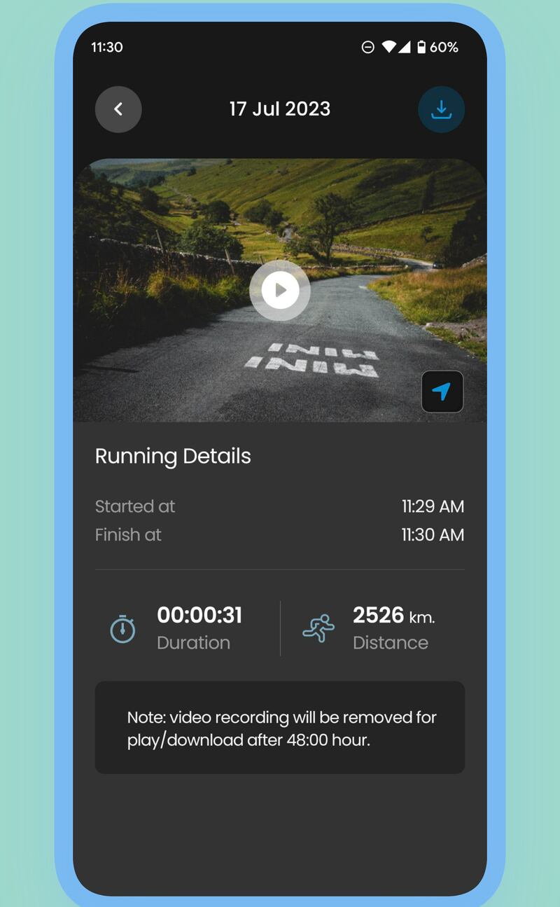 The Runsafe app allows you to film and map your run and inform one of your emergency contacts of expected duration, return time as well as having an emergency call location