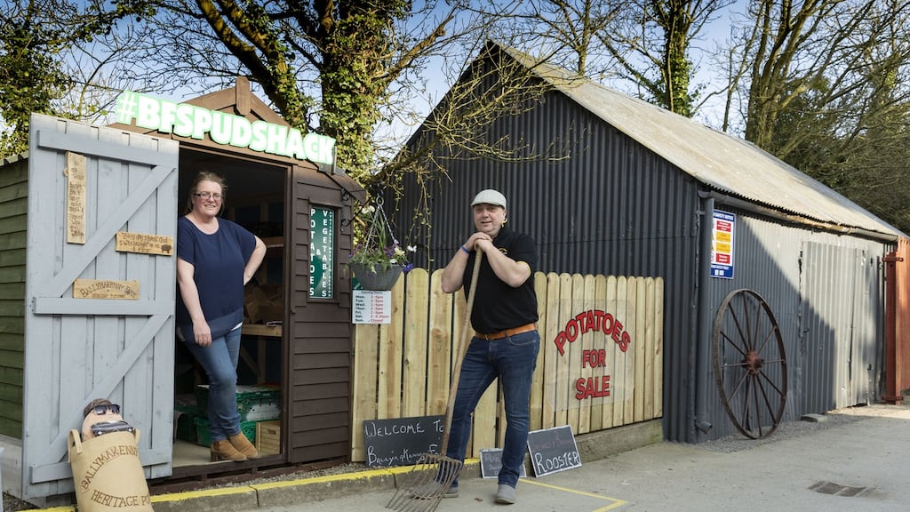 Maria and David Flynn at  their recently opened drive-thru’  spudshack at Ballymakenny, Co Louth. Photograph:   Johnny Bambury
