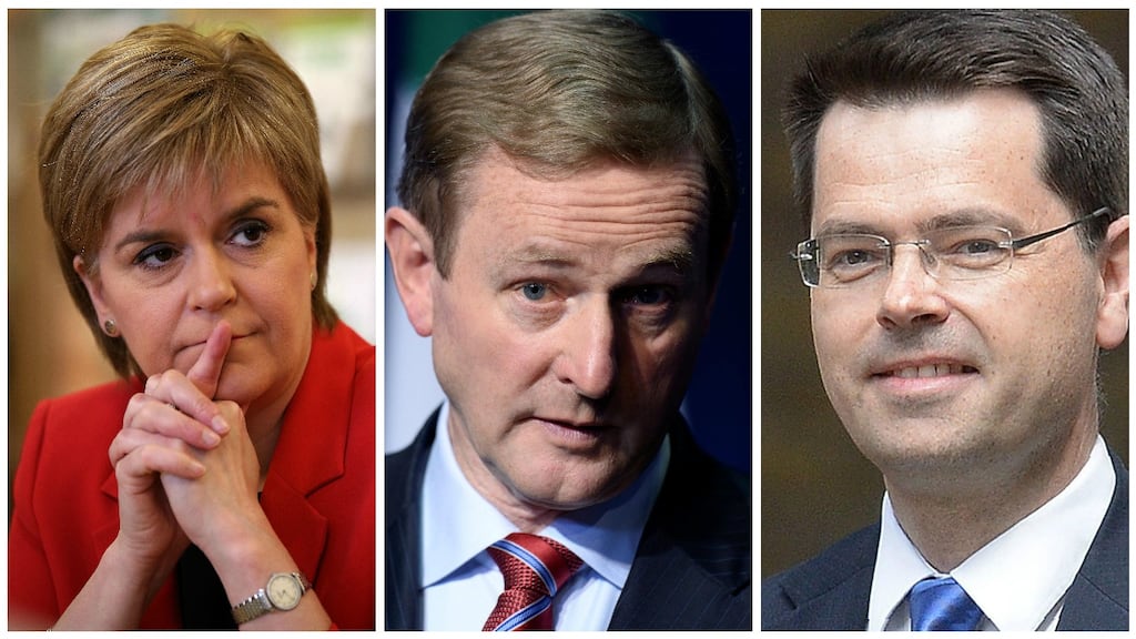 Among those at the meeting today will be (from left) Scotland’s First Minister Nicola Sturgeon, Taoiseach Enda Kenny and Secretary of State for Northern Ireland James Brokenshire.