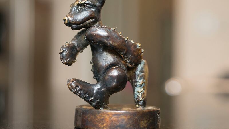 A bronze bear by Patrick O’Reilly: “My favourite artist is the sculptor Patrick O’Reilly and we’re lucky enough to have a few of his stunning pieces.” Photograph: Dave Meehan