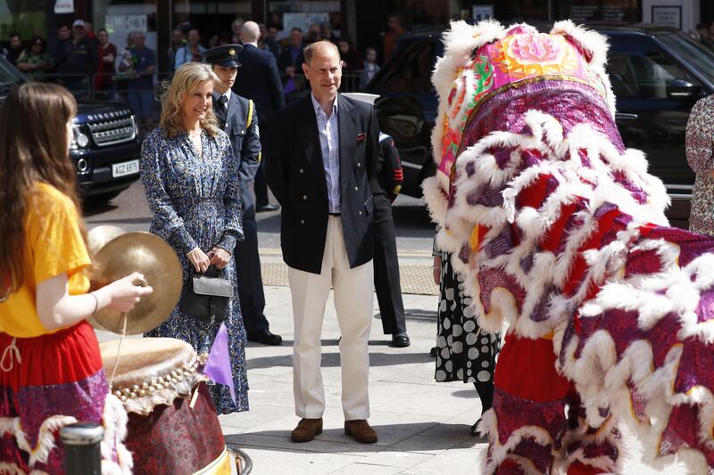 The Earl and Countess of Wessex have visit Northern Ireland to celebrate the queen’s platinum jubilee. Photograph: PA