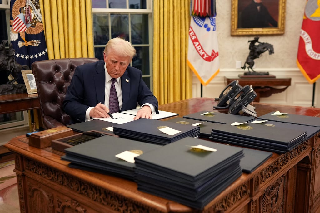 US president Donald Trump has signed a slew of executive orders since returning to the White House. Photograph: Doug Mills/The New York Times