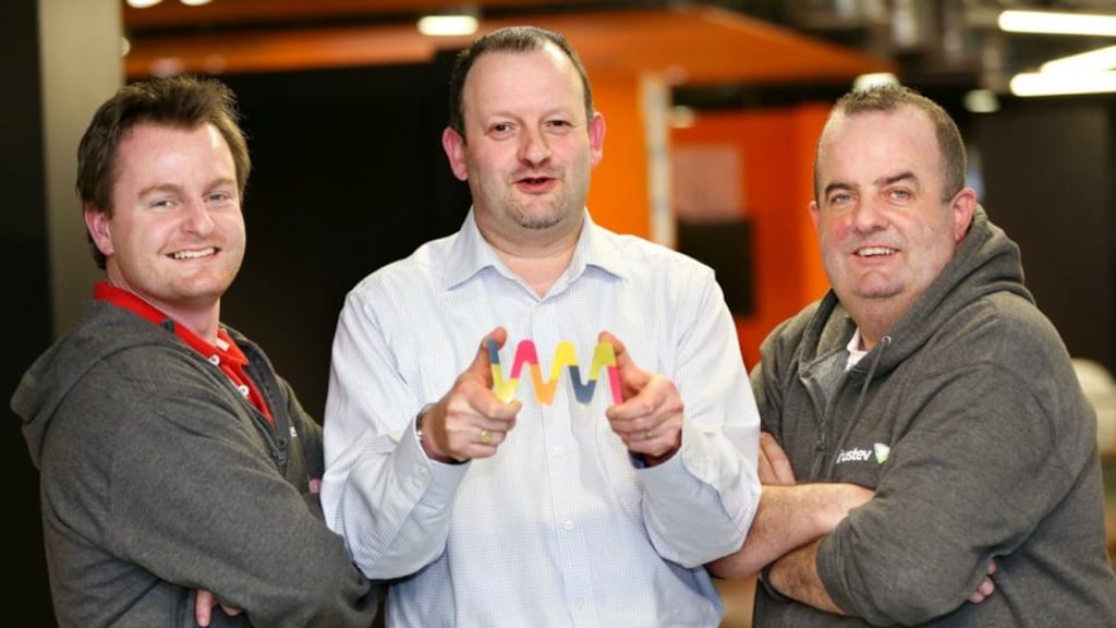 From left: Chris Kennedy, Pat Phelan and DC Cahalane of Trustev. photograph: wayra dublin