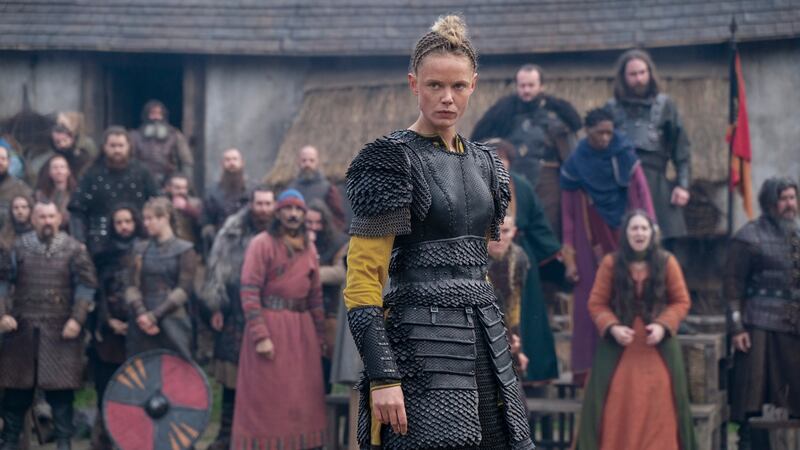 Greenlander turned ‘shield maiden’ Freydis (Frida Gustavsson) in Vikings: Valhalla,  which seeks to correct the idea that Vikings were a homogenous group. Photograph: Bernard Walsh/Netflix
