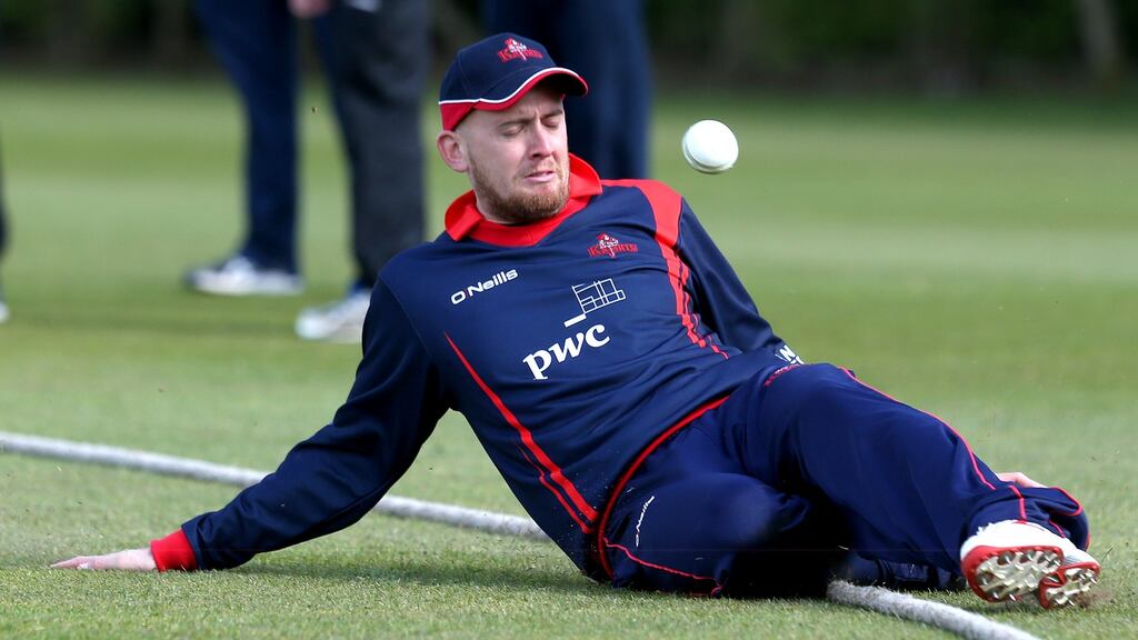 James Cameron-Dow took 3-32 in Ireland’s heavy defeat to Afghanistan. Photograph: Matt Mackey/Inphoy