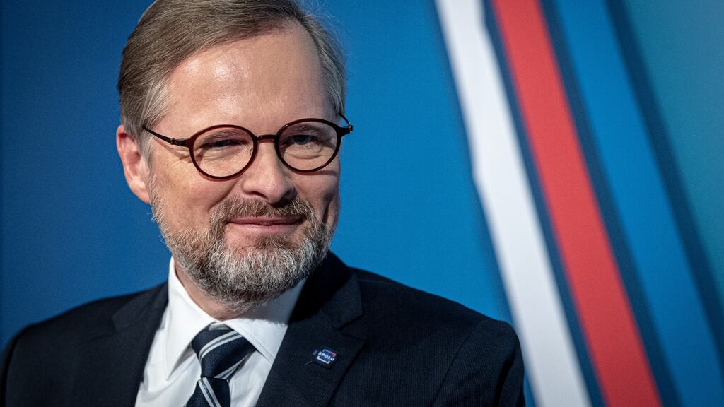 Opposition leader Petr Fiala’s right-wing Together coalition won the Czech Republic’s parliamentary election last month. Photograph: Lukas Kabon/Anadolu Agency via Getty Images