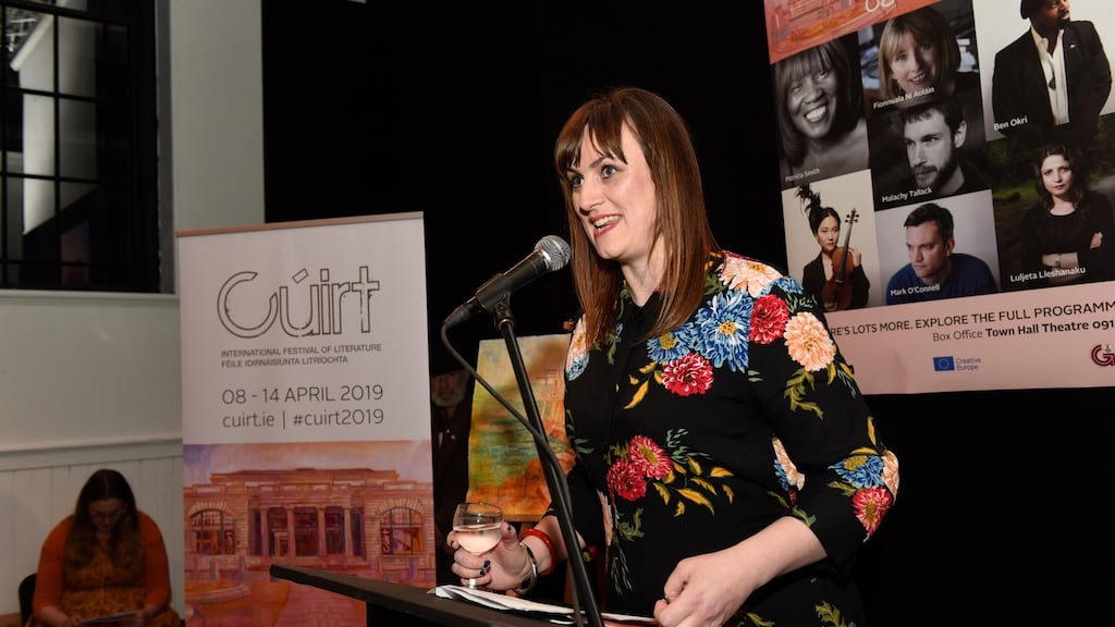 Cúirt programme director Emily Cullen at the launch of Cúirt 2019 at The Nuns Island Theatre last Friday. Photograph: Boyd Challenger