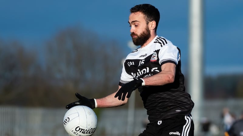 Kilcoo’s Conor Laverty in action during the AIB Ulster Club SFC Final against Naomh Conaill at Healy Park in Omagh. Photograph: Evan Logan/Inpho