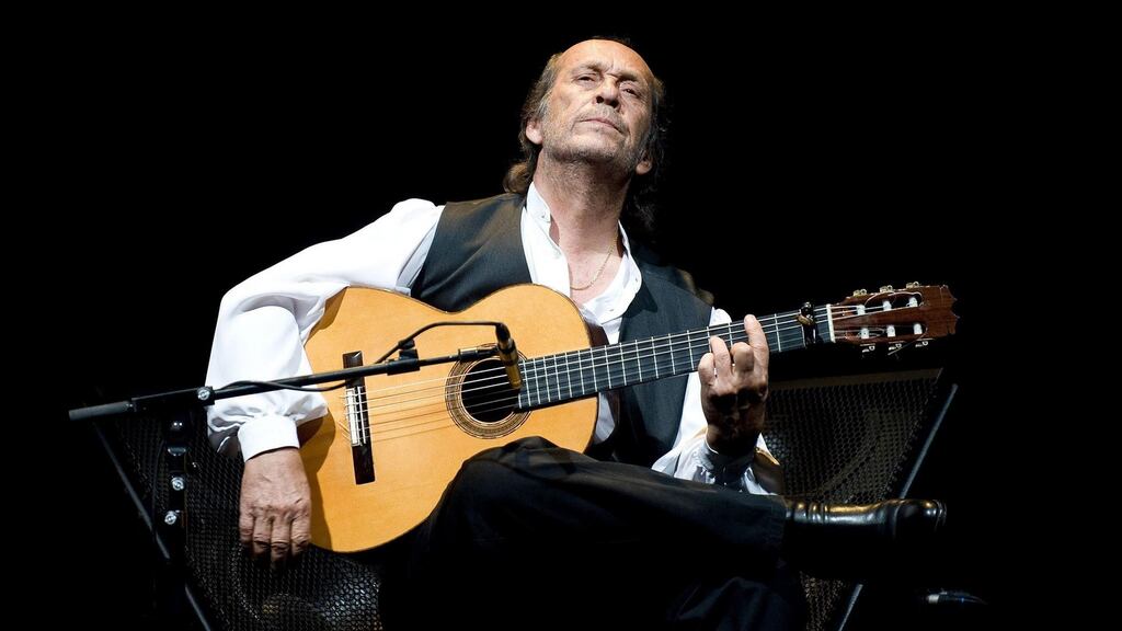 Spanish flamenco guitarist Paco de Lucia performing at the 50th ‘Las Minas de la Union’ International Flamenco Singing Festival in La Union village, Murcia region, Spain in 2010. He died of a heart attack in Mexico. Photograph: José Albaladejo