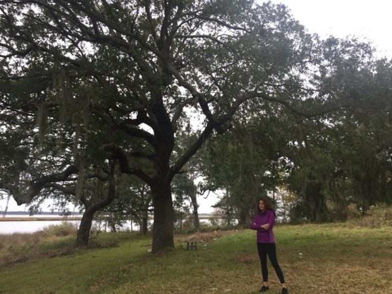 Jodee Blanco at the spot near Biloxi where Toole took his life.