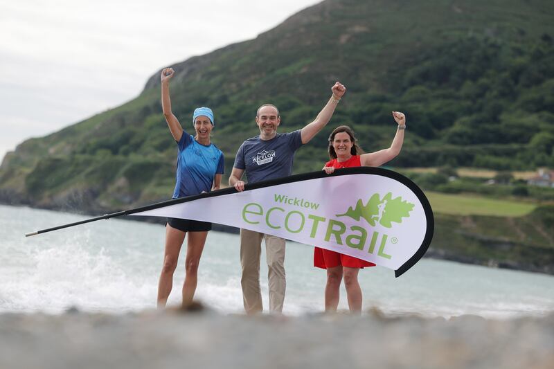 Nicola Cleary, EcoTrail Wicklow, Frederic Verdier, Wicklow County Council, and Nicola Fitzgerald, Fáilte Ireland, at the launch of EcoTrail Wicklow