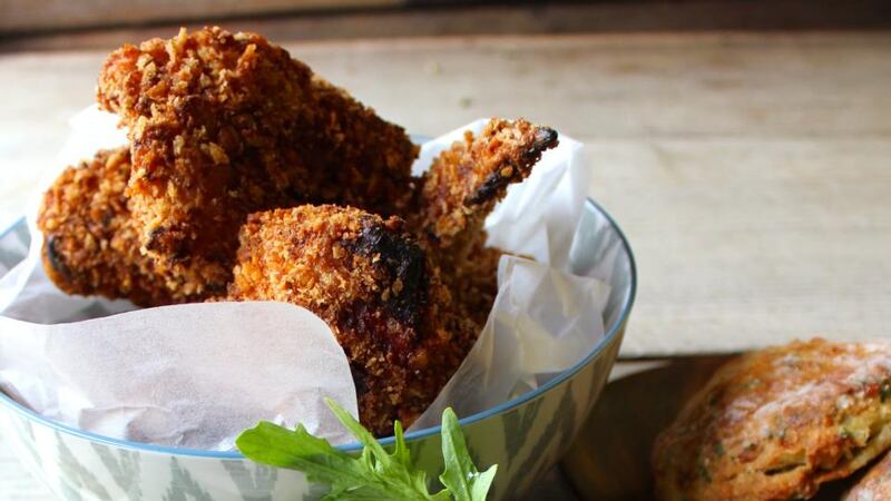 Crunchy crusted chicken. Photograph: Anne-Marie Carroll