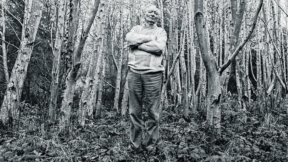 Previously unpublished image of playwright Brian Friel from the archive of photographer Bobbie Hanvey, taken at or near Friel’s home in Greencastle, Co Donegal, from 1997 onwards. Photograph: Bobbie Hanvey