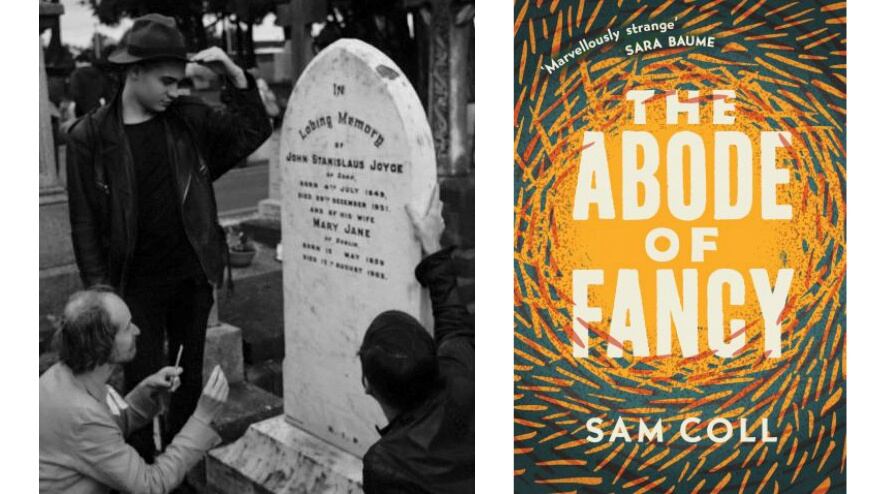 With friends on pilgrimage to James Joyce’s father’s grave. Photograph: Niall McCabe