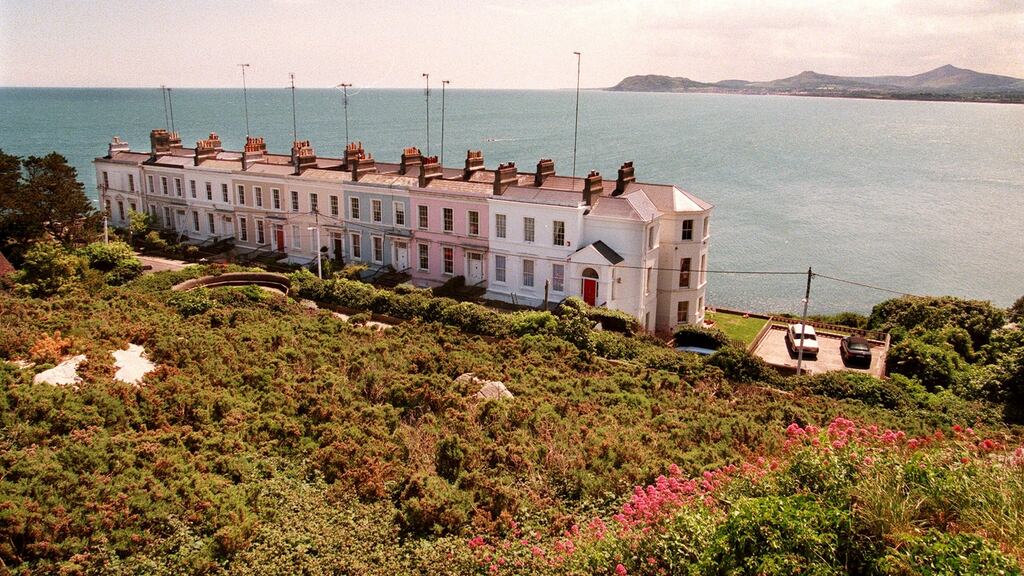Film director Neil Jordan and his wife Brenda Rawn objected to an  enclosed flat roofed shelter/changing area in the rear of their neighbour Robin Power’s home (at extreme right, above) at Sorrento Terrace, Dalkey, Co Dublin. File photograph:  Eric Luke/The Irish Times