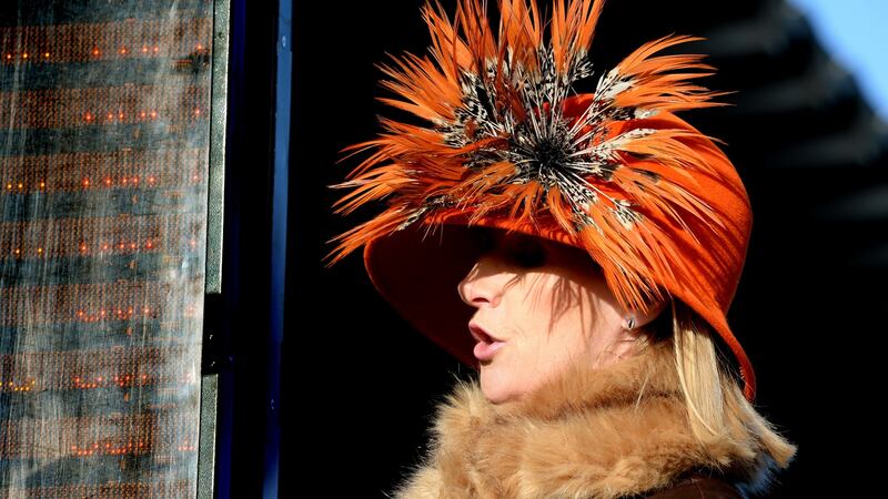 Bookie Mary Mitchell at the Leopardstown races. Photograph: Cyril Byrne/The Irish Times