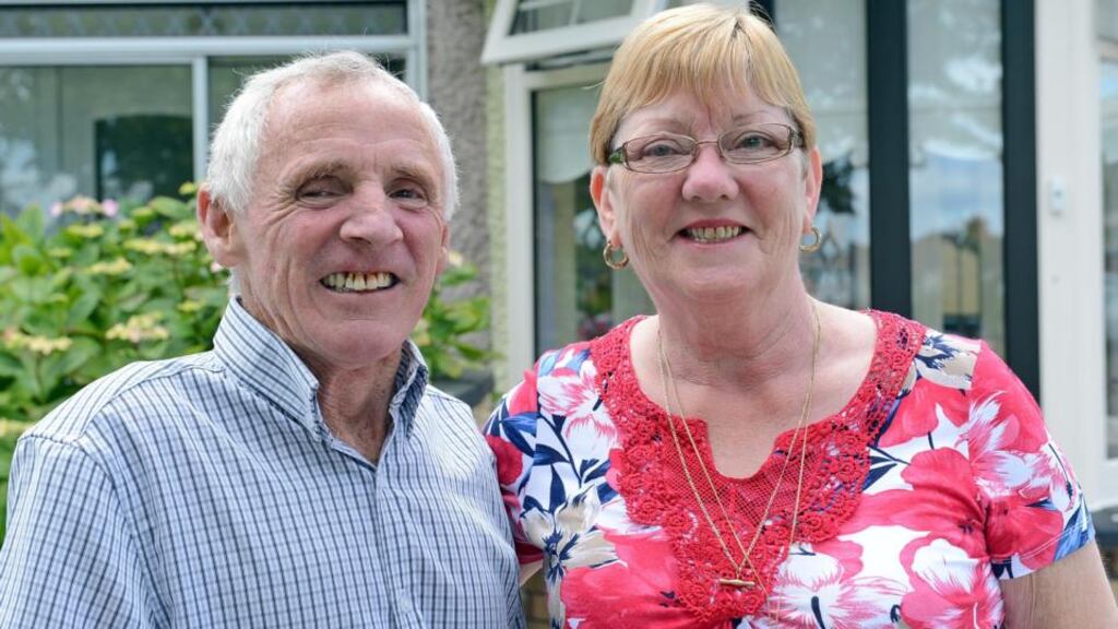 Noel and Peggy O’Reilly, from Tallaght, Co Dublin. After being diagnosed with early onset dementia, Noel retains some independence, but Peggy feels he has deteriorated in the past 12 months. Photograph: Eric Luke
