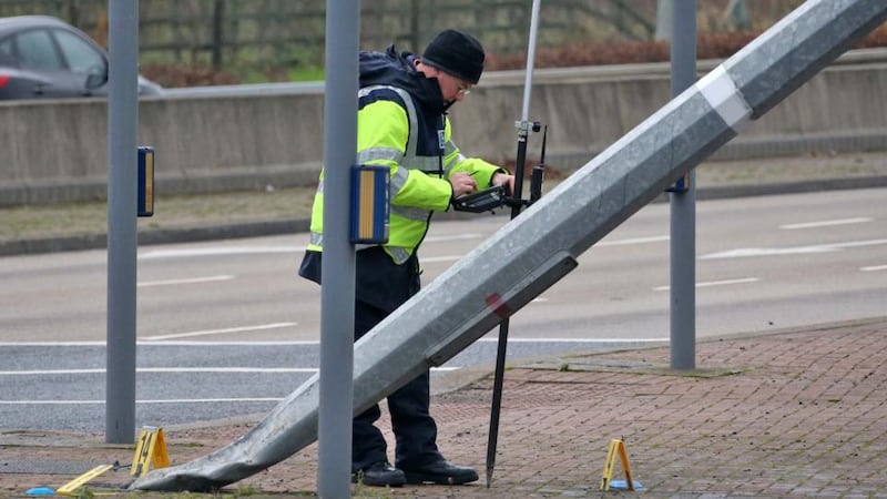 The Outer Ring Road was closed between the Baldonnell Road turn-off and the junction of the Nangor Road in Dublin for examination today after a fatal crash. Photograph: Colin Keegan/Collins Dublin